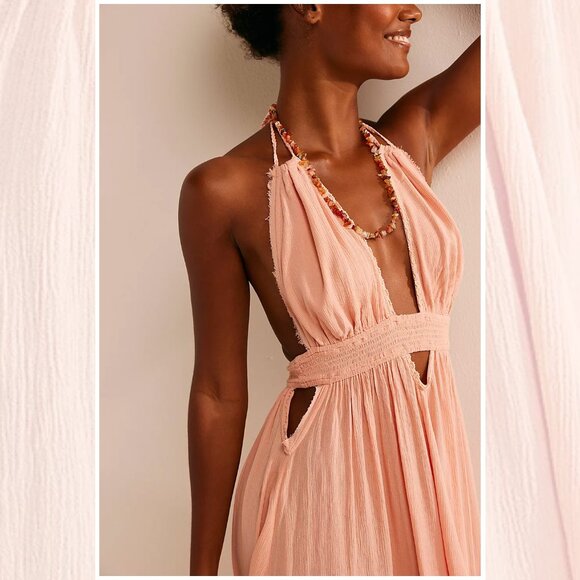 Free People NWT RARE Look Into The Sun Maxi Dress Endless Summer - Picture 3 of 5